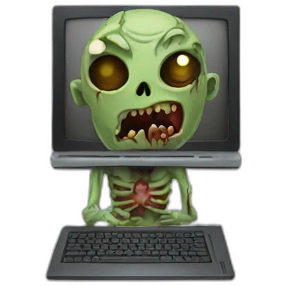 zombie with computer emoji