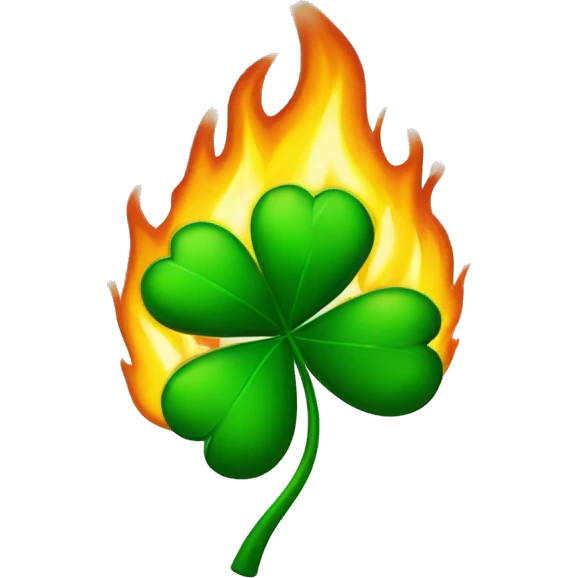 four leaf clover on fire emoji