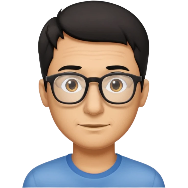 Emoli hombre con lentes poco cabello negro y nariz grande emoji