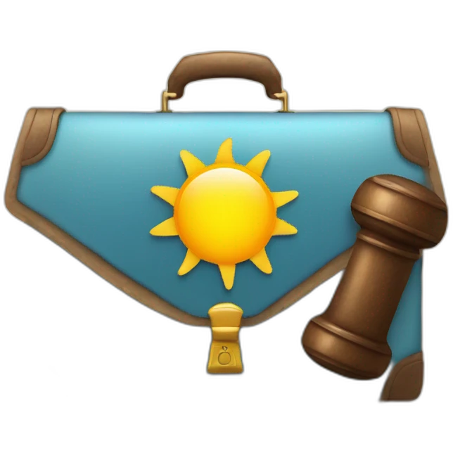 sunshine with briefcase and gavel emoji