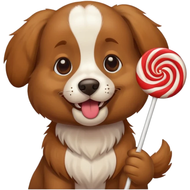 Dog holding a lollipop  emoji