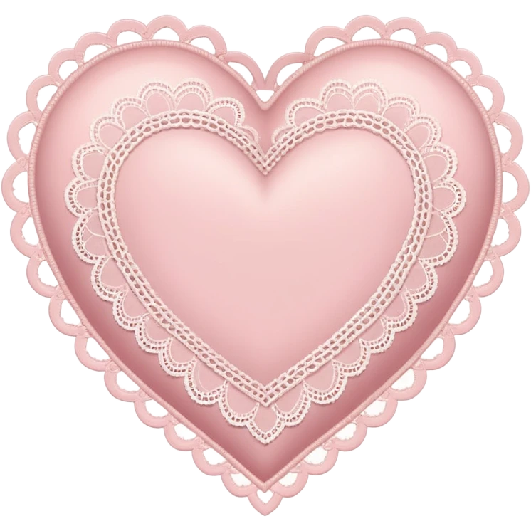 vintage heart with lace edges, soft pink emoji