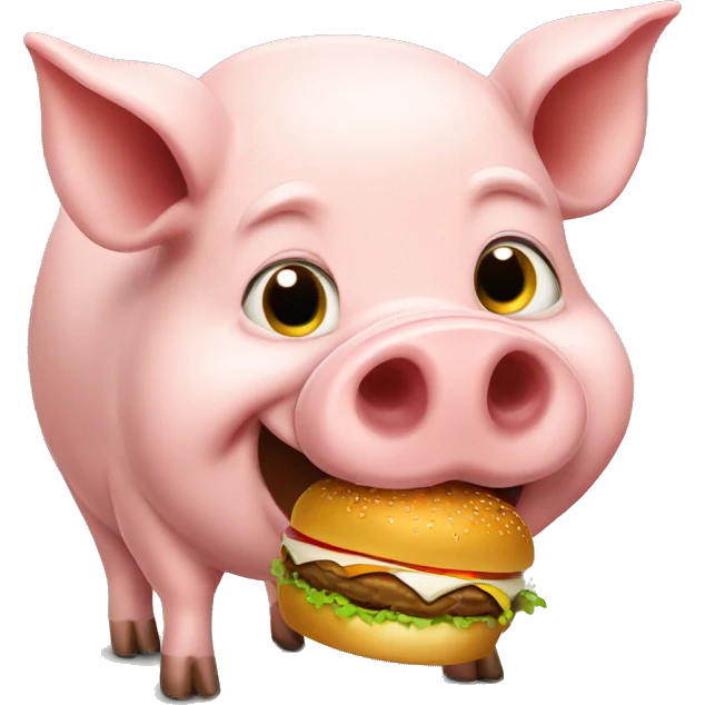 Pig eating burger  emoji