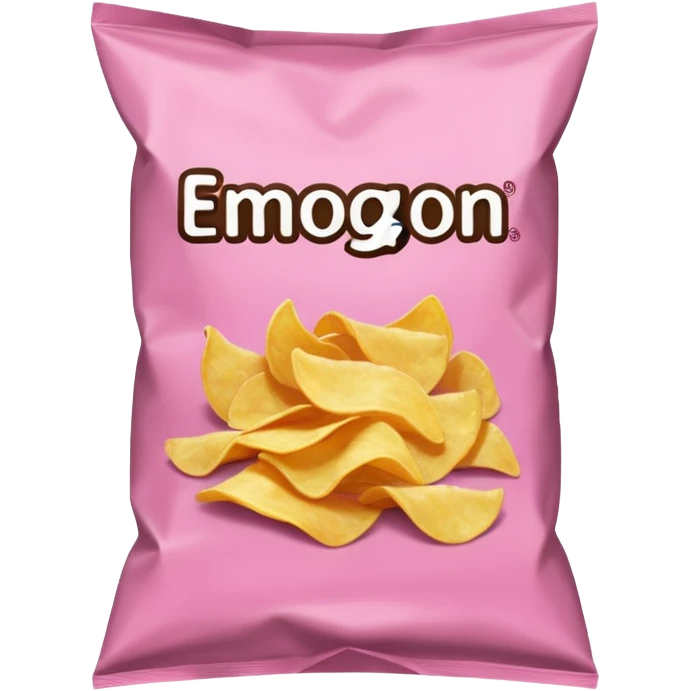 Pink bag of potato chips emoji