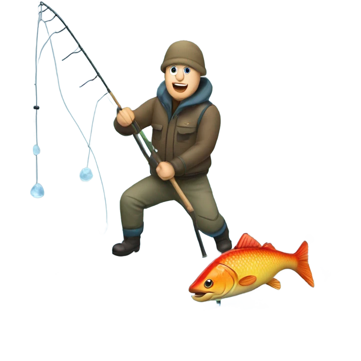 Ice fishing catch emoji