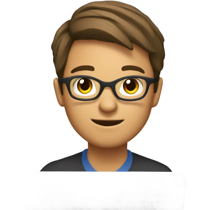 young English teacher working online at home emoji
