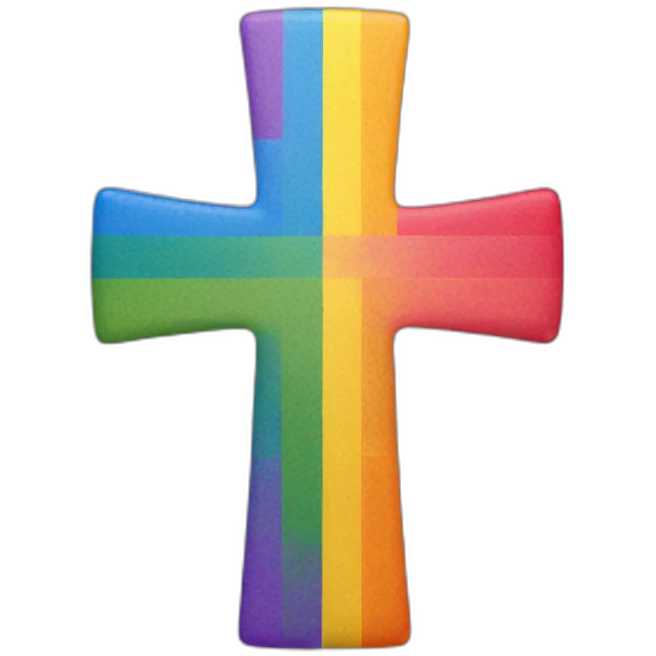 LGBT+ flag cross manji bouddhist in the middle emoji