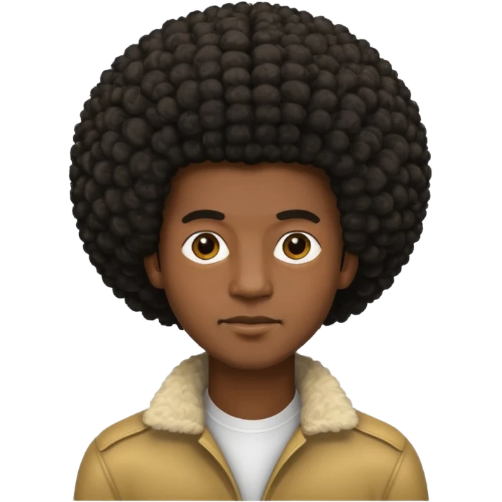Black guy with Afro hair emoji