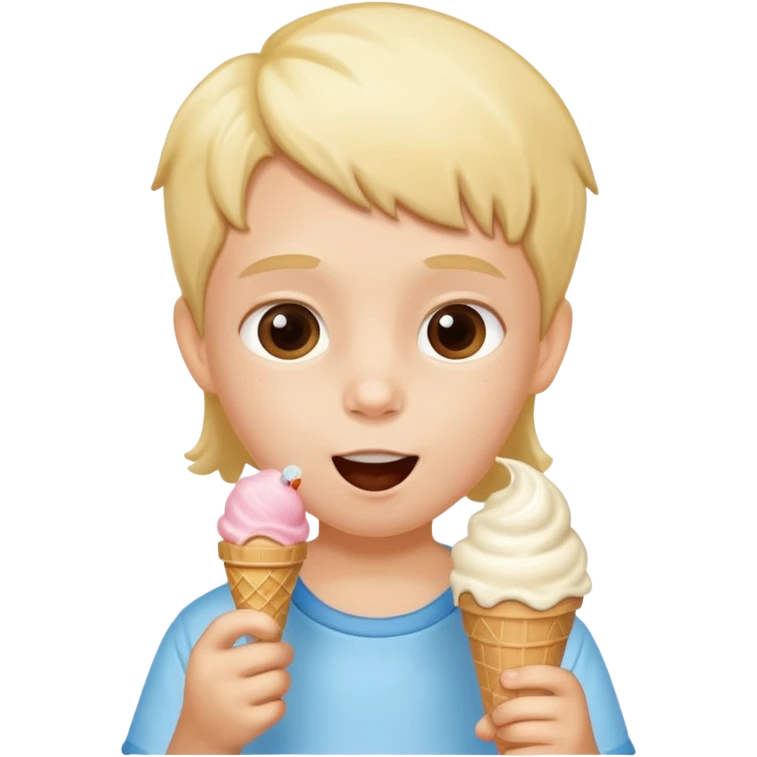 8-летний ребёнок ест мороженое emoji