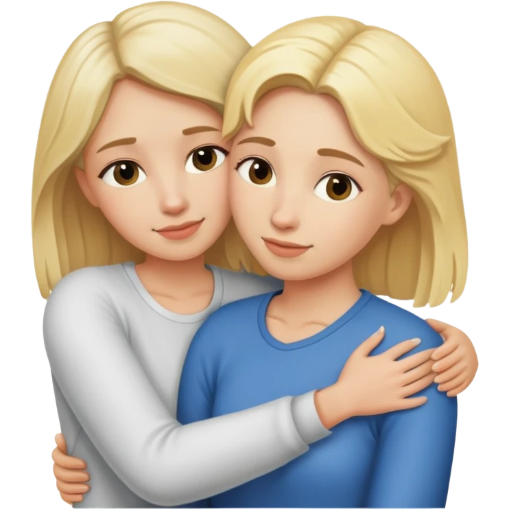 👩🏻👱🏻hugging emoji
