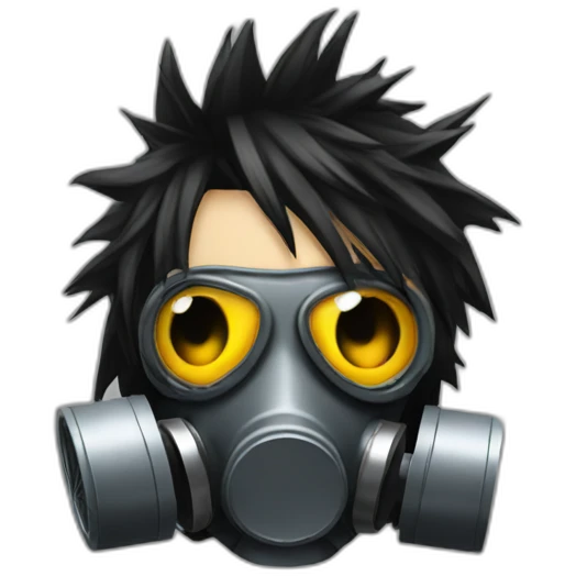 Emo with Spiked Gas Mask and eyeliner emoji
