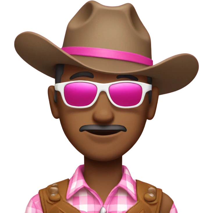 cowboy wearing a pink hat and white sunglasses  emoji