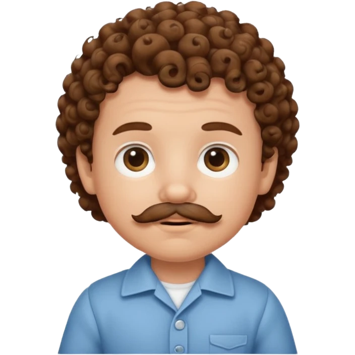 curly hair mustashed baby emoji
