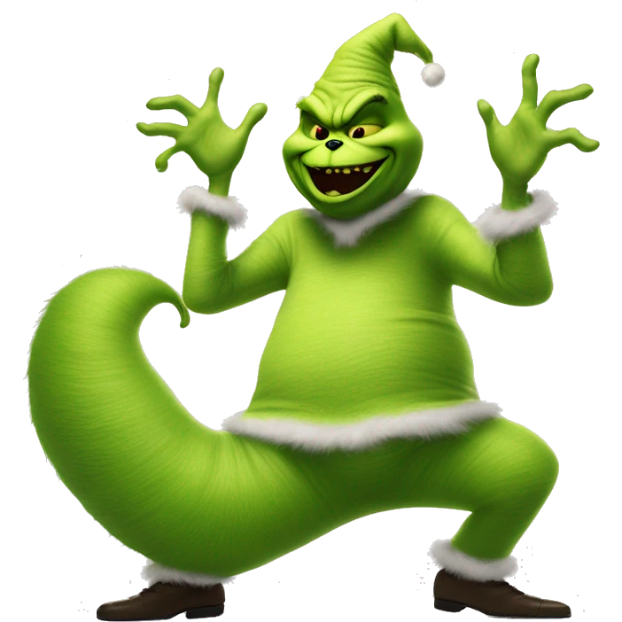 Oogie boogie dancing with the Grinch ￼ emoji