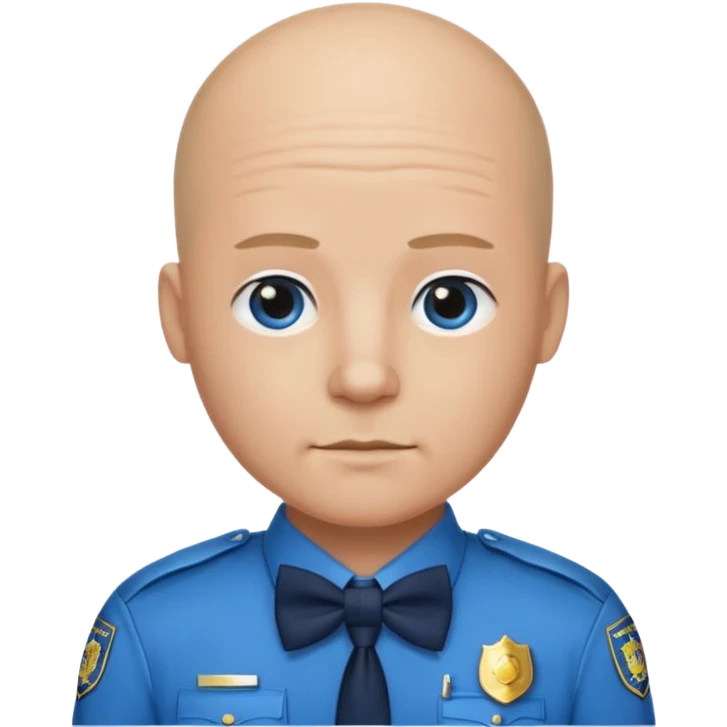 Bald with blue bow tie,police emoji