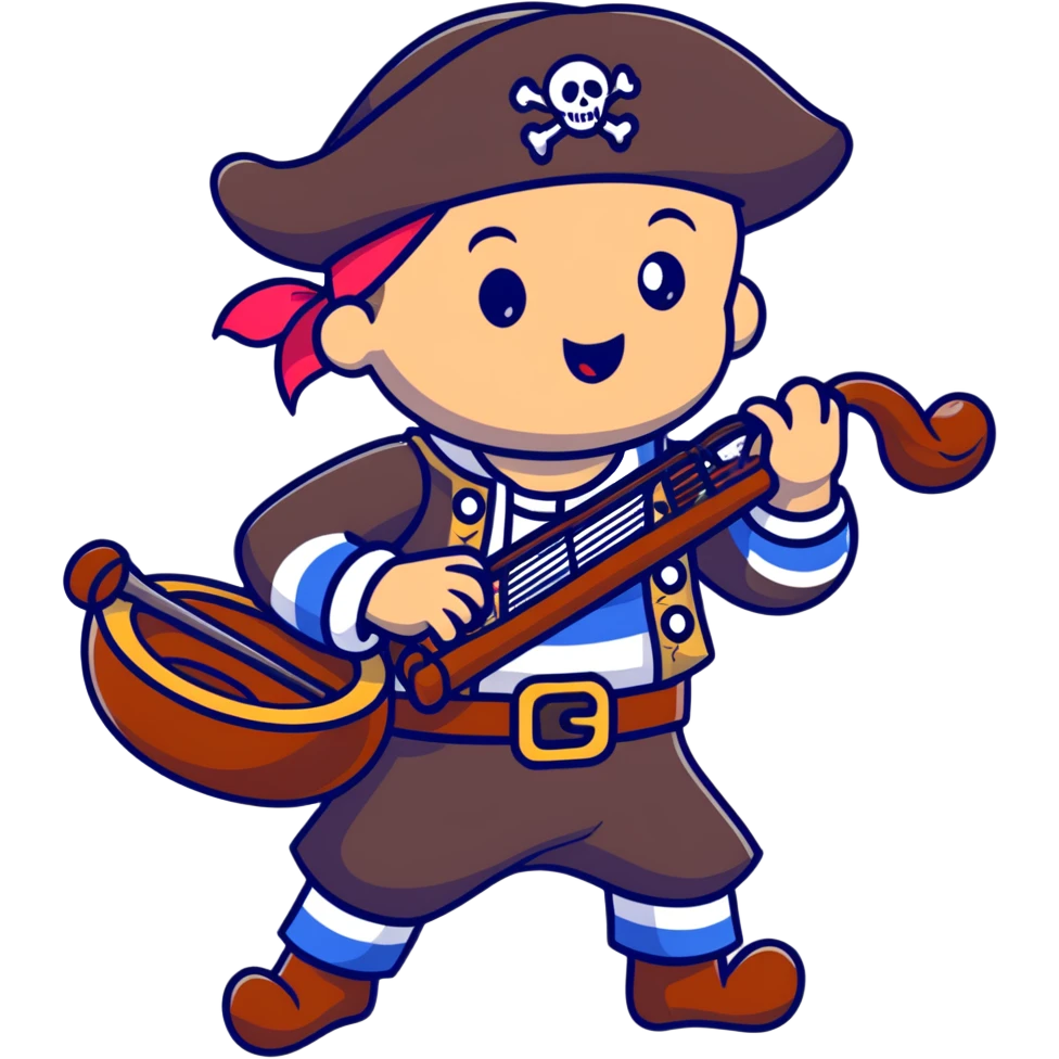 pirate playing a musical instrument emoji