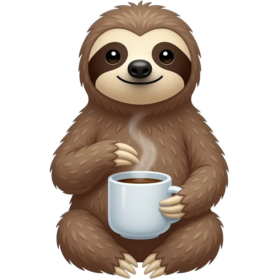 sloth MAKE COFFEE emoji