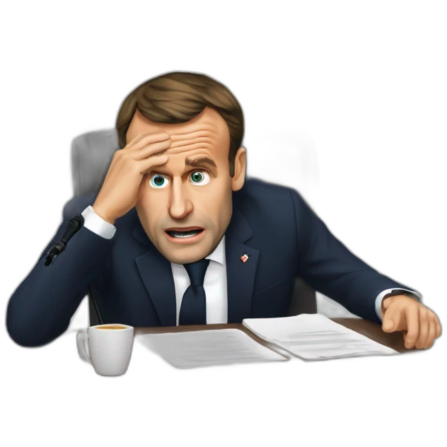 Président Emmanuel Macron qui pleure emoji