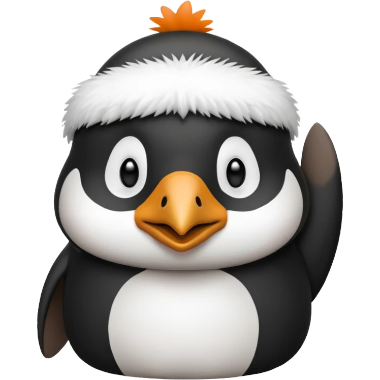 A penguin with a capybara on a its head emoji