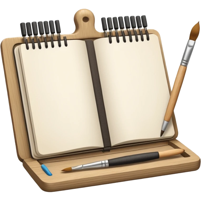 Sketchbook with brushes emoji