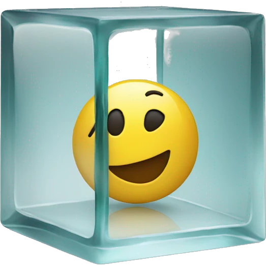 A button in a glass cube emoji