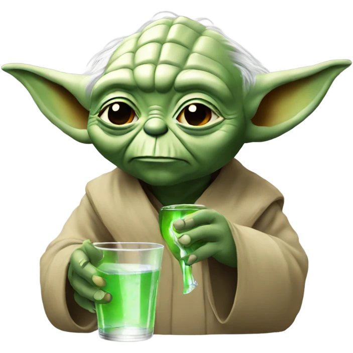 Yoda drinking emoji