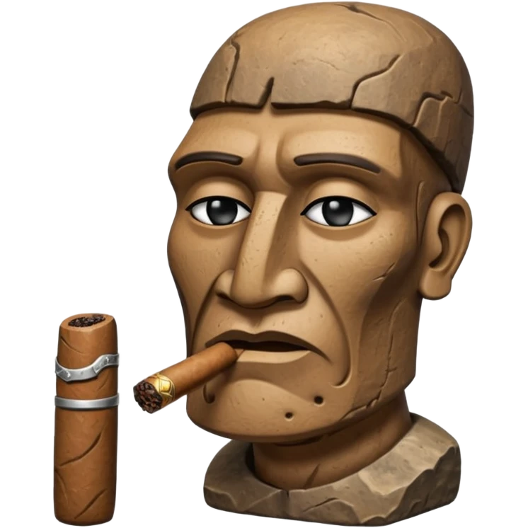Easter island head smoking cigar emoji