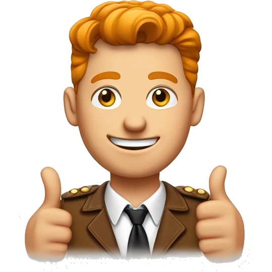 Un jeune homme roux habiller dans un style old money showing thumbs up emoji