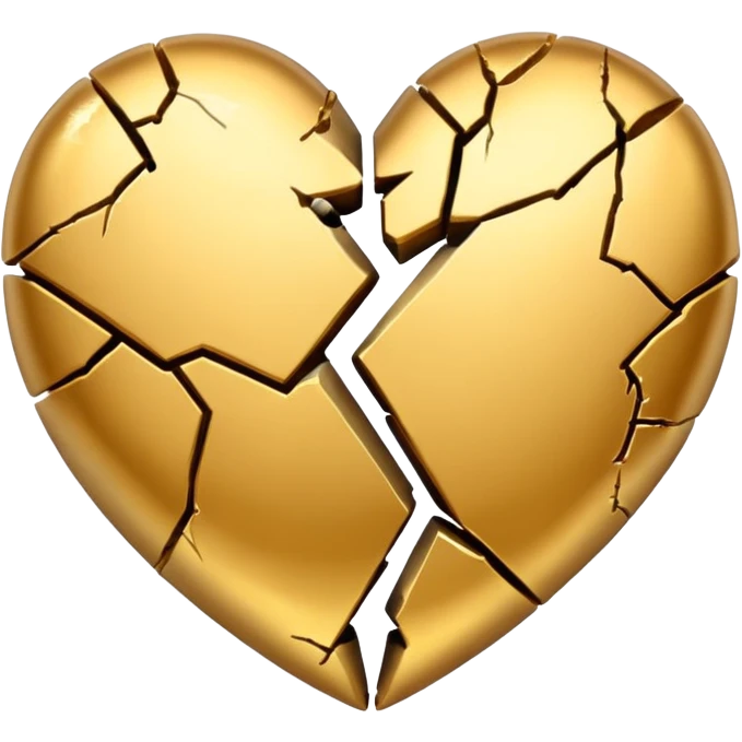 Golden broken heart emoji