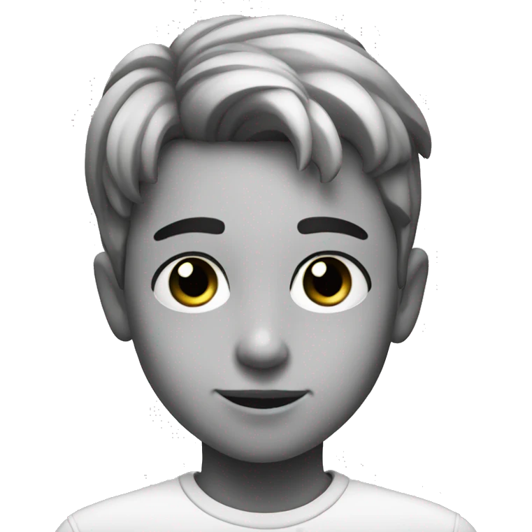 monochrome portrait of a boy emoji