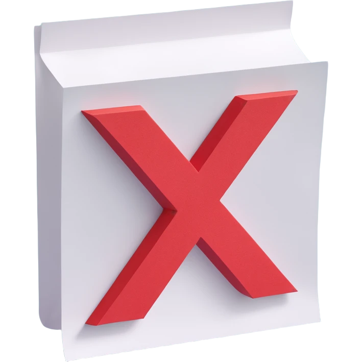 Paper with a red x on top side emoji