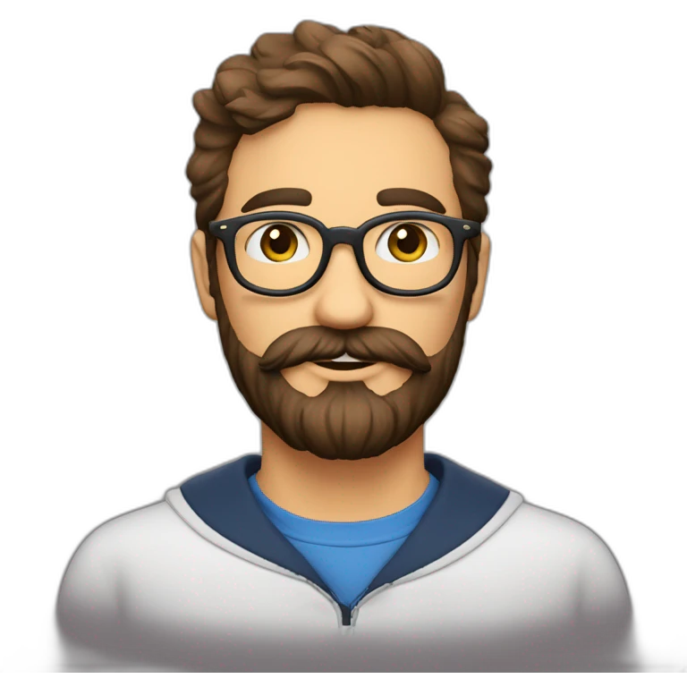 jardinier homme brun barbu lunettes ronde emoji