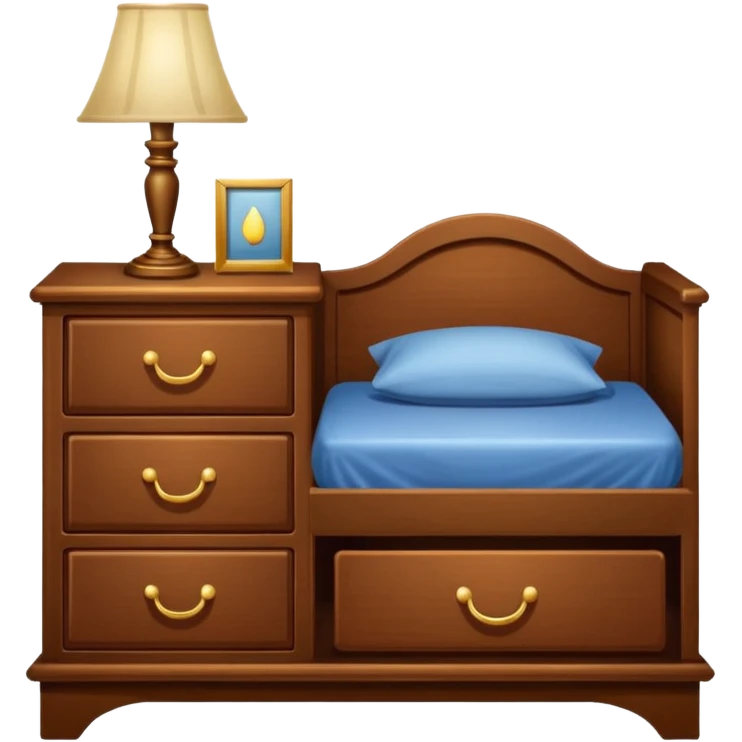 A Cupboard-commode-drawer-night-bed-stand furniture with a night lamp,WİTH BED emoji