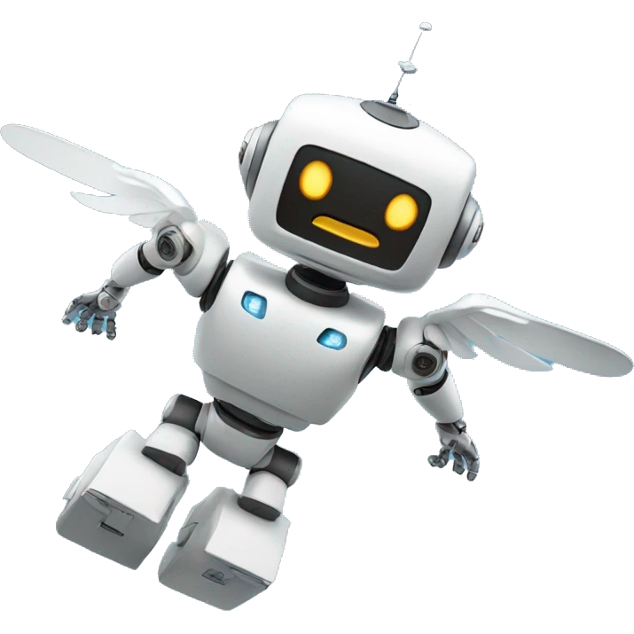 A robot flying in sky so fast emoji