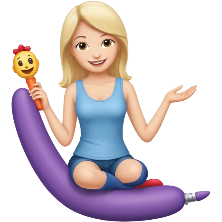 Woman sitting on dildo emoji