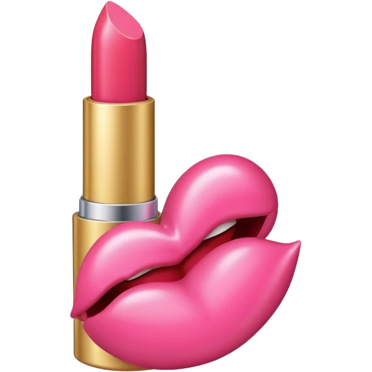 lipstick pink + heart  emoji