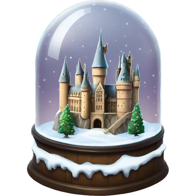 hogwarts , snow globe, 4k, no background emoji