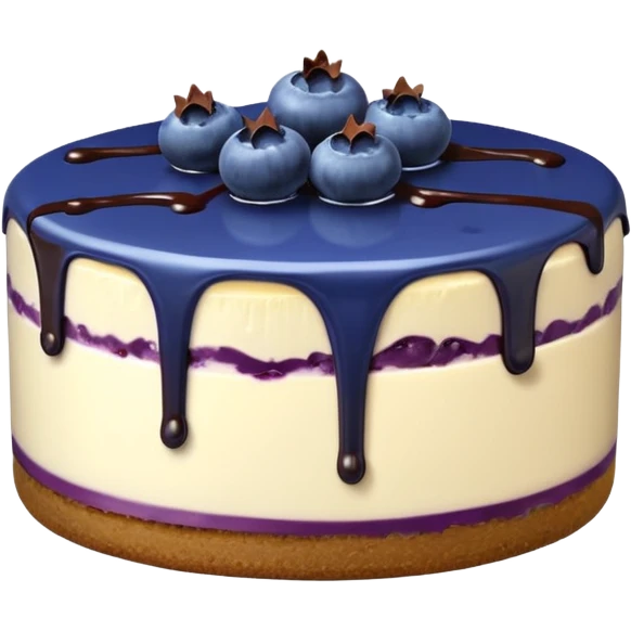Blueberry cheesecake with drizzles of chocolate  emoji
