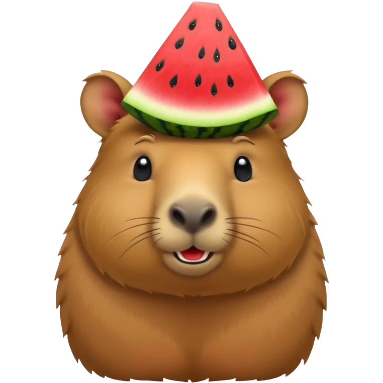 Capybara with watermelon on there head cute emoji