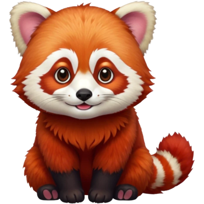 Make a logo of a red panda but instead of ginger fur, its fur is crimson red emoji