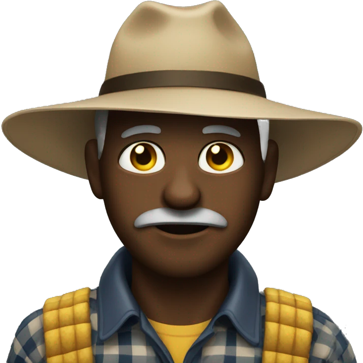 A dark farmer whose eye was bitten by a bee emoji