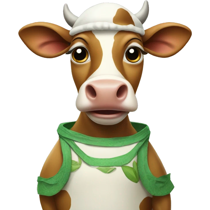 A cow in a turtule costume emoji