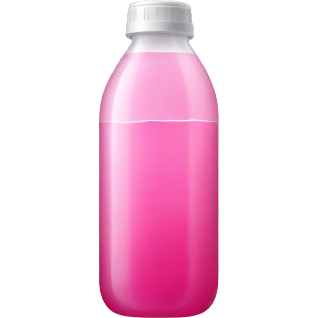 plastic bottle with crystaline pink liquid emoji