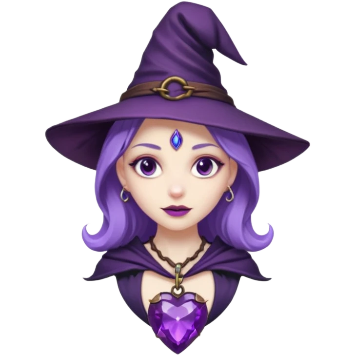 witch fantasy purple heart emoji