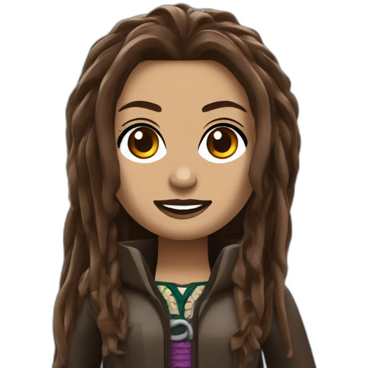 lego woman brune with dreadlocks emoji