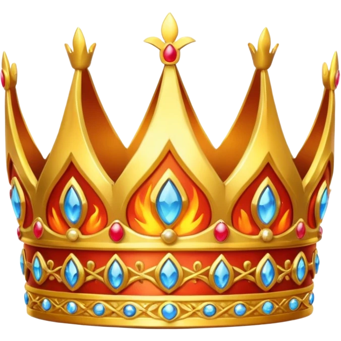 Golden fiery princess crown emoji