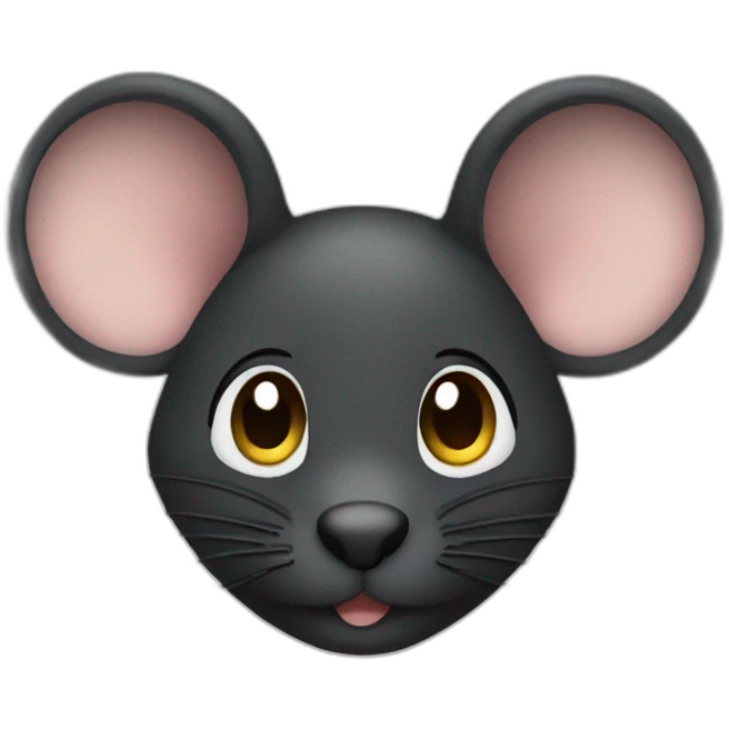 A mouse with black hair emoji