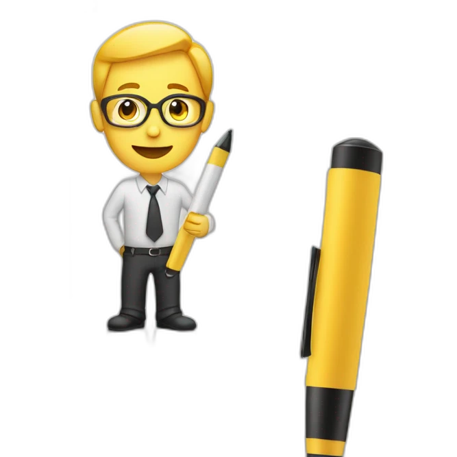 Man writing on a marker board emoji