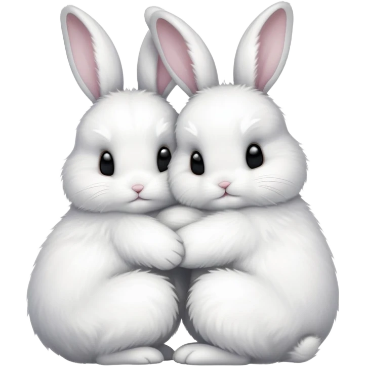 2 bunnies cuddling emoji