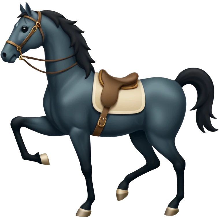 Un cheval blanc avec 4 pattes à l’avant et 4 pattes à l’arrière  emoji